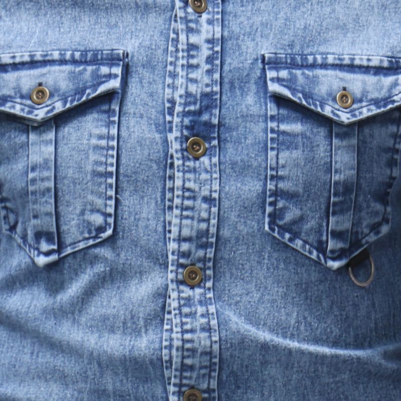 Heren Overhemden Stijlvol Denim Overhemd