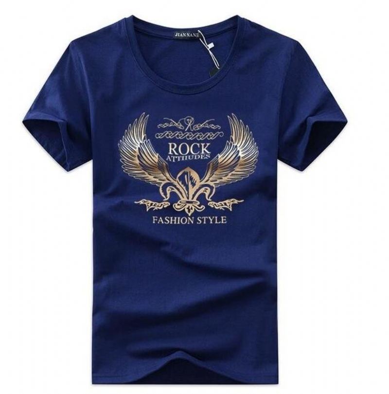 Heren Overhemden T-shirt Met Gouden Vleugels