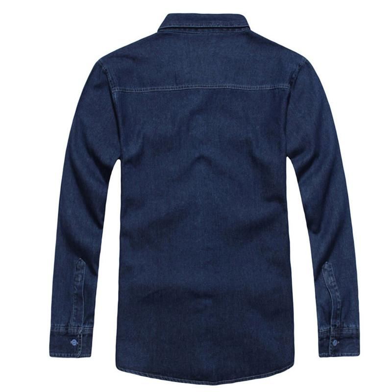 Herenmode Denim Overhemd Overhemden