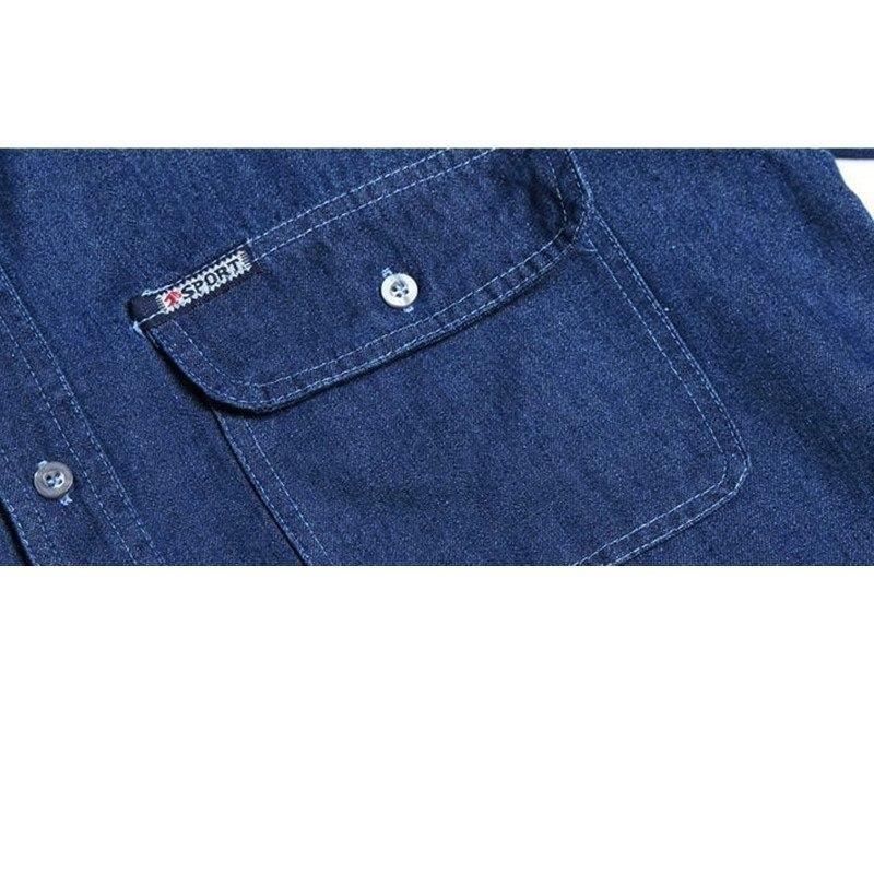 Herenmode Denim Overhemd Overhemden