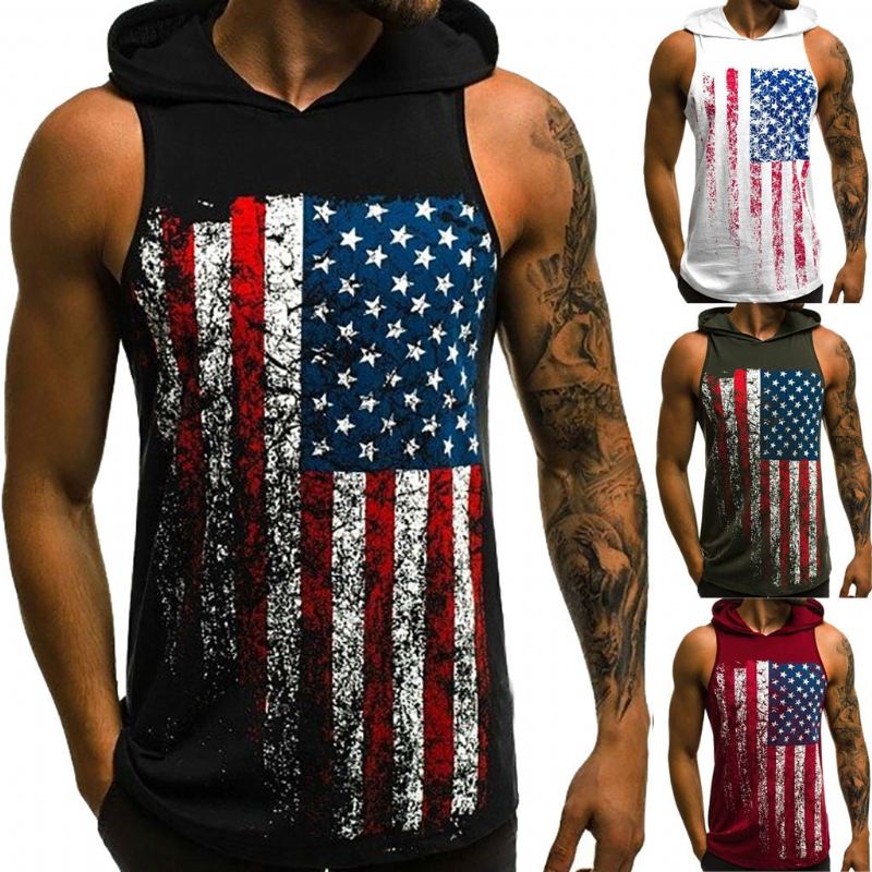 Overhemden Heren Americana Tanktop Met Capuchon