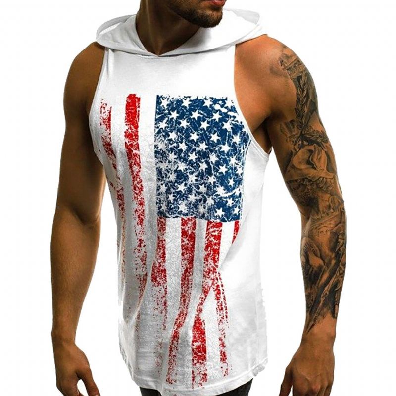 Overhemden Heren Americana Tanktop Met Capuchon