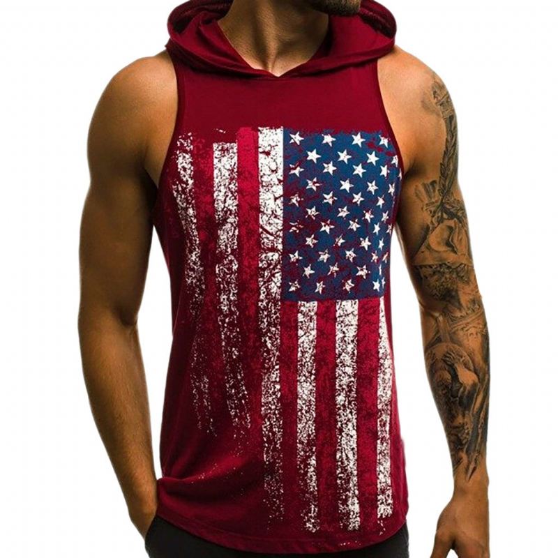 Overhemden Heren Americana Tanktop Met Capuchon