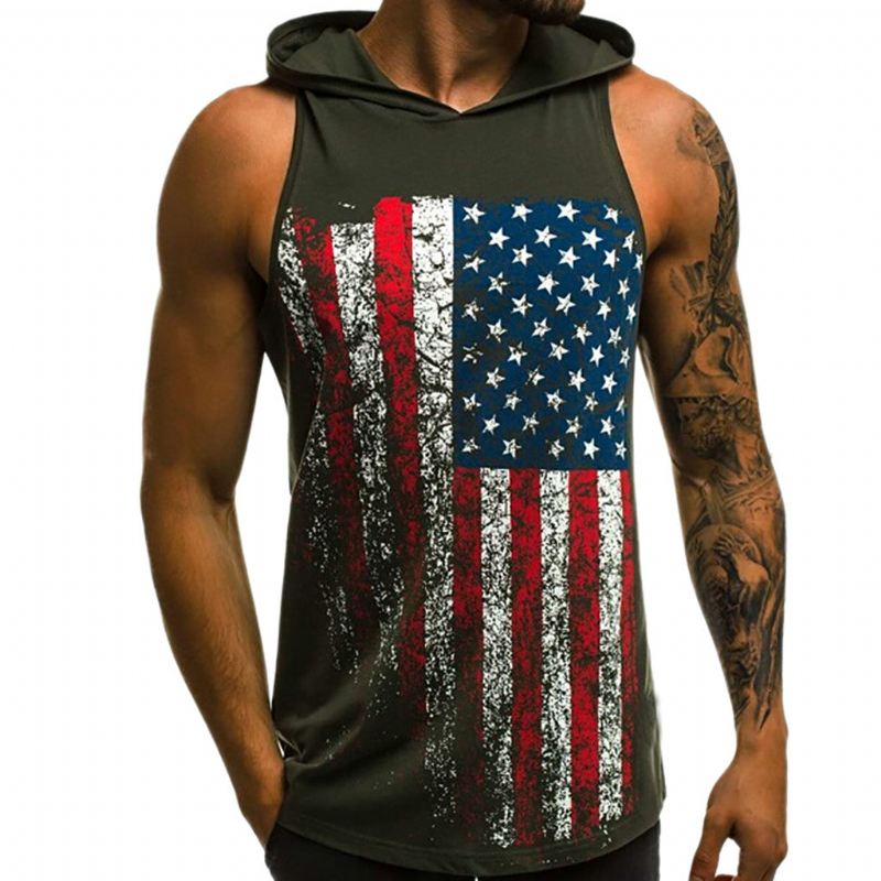 Overhemden Heren Americana Tanktop Met Capuchon