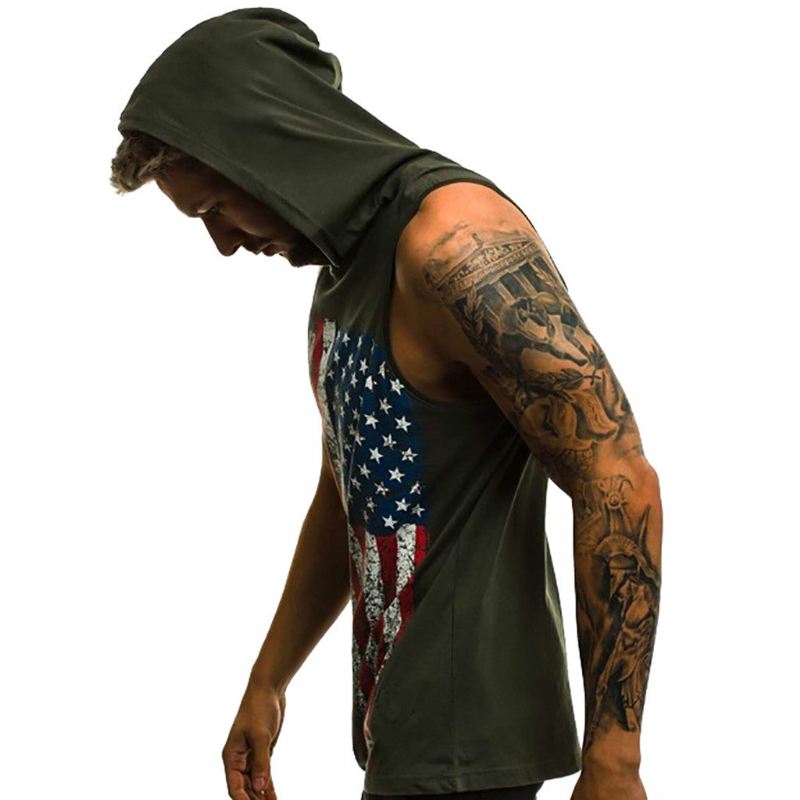 Overhemden Heren Americana Tanktop Met Capuchon