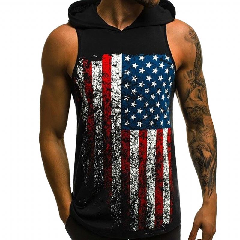 Overhemden Heren Americana Tanktop Met Capuchon