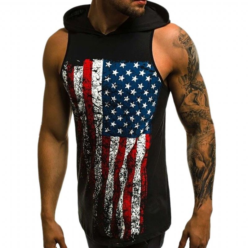 Overhemden Heren Americana Tanktop Met Capuchon