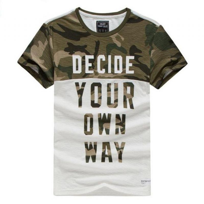 Overhemden Heren Casual Katoenen T-shirts Met Patchwork