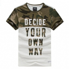 Overhemden Heren Casual Katoenen T-shirts Met Patchwork