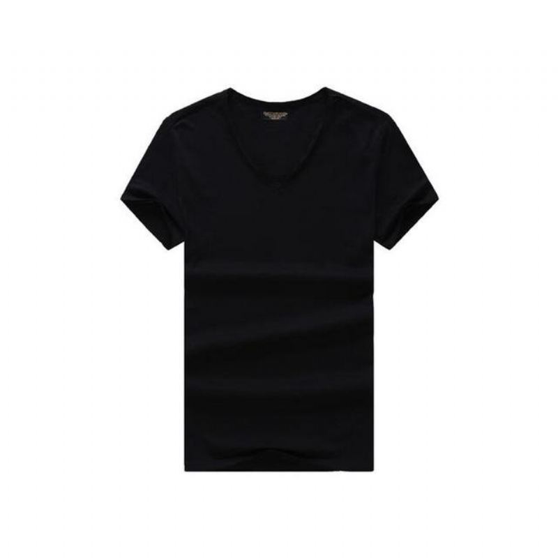 Overhemden Heren Slim Fit T-shirt Van Puur Katoen Met V-hals