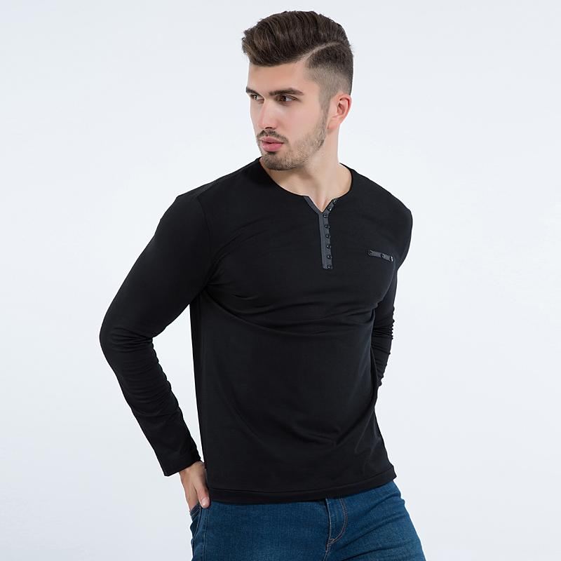 Overhemden Heren Stijlvol Slim Fit T-shirt Met Lange Mouwen