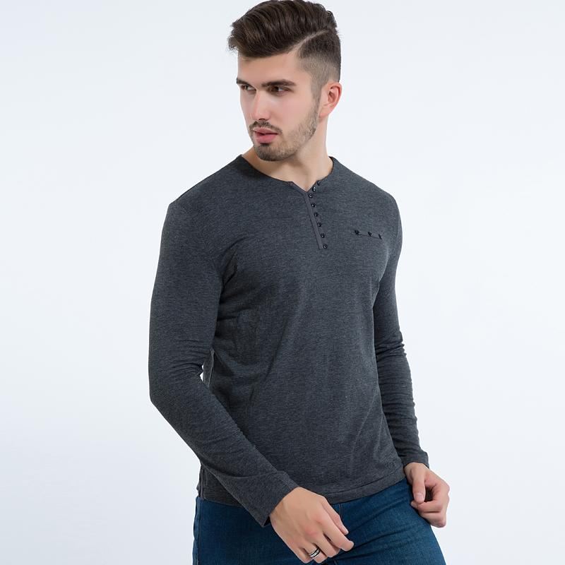 Overhemden Heren Stijlvol Slim Fit T-shirt Met Lange Mouwen