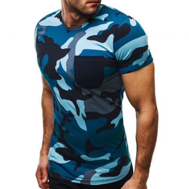 Overhemden Heren Zomer Camouflage T-shirt