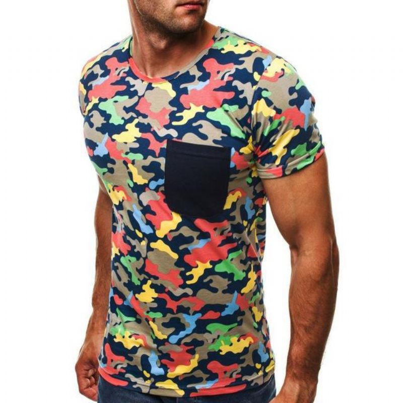 Overhemden Heren Zomer Camouflage T-shirt