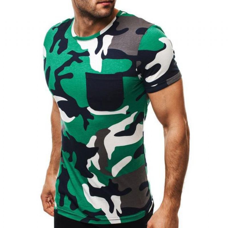 Overhemden Heren Zomer Camouflage T-shirt