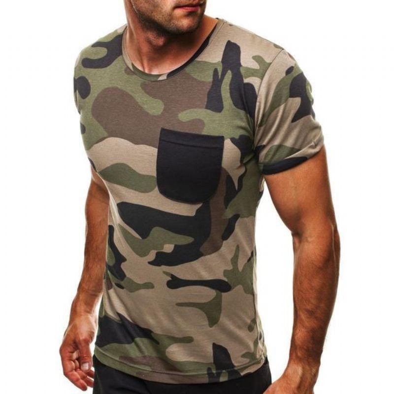 Overhemden Heren Zomer Camouflage T-shirt