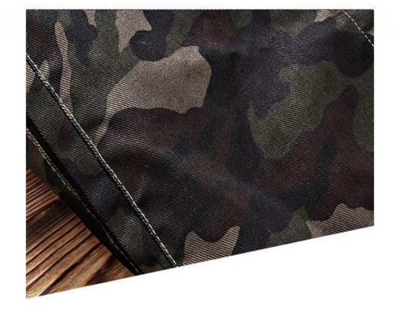 Heren Spijkerjassen Denim Camouflage Windjack Bovenkleding Jas