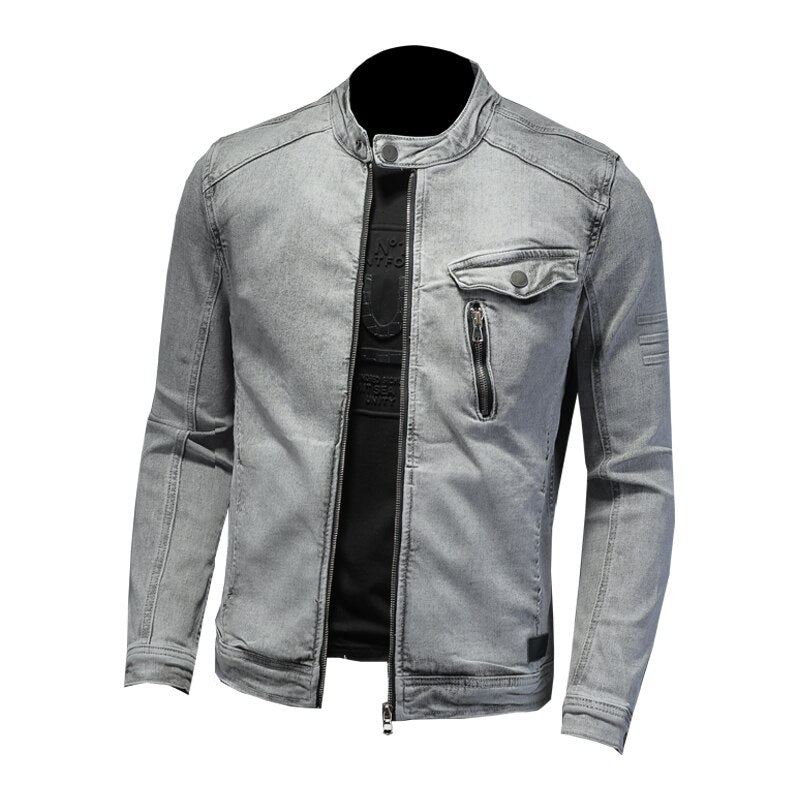 Heren Spijkerjassen Moto Biker Streetwear Denim Jas