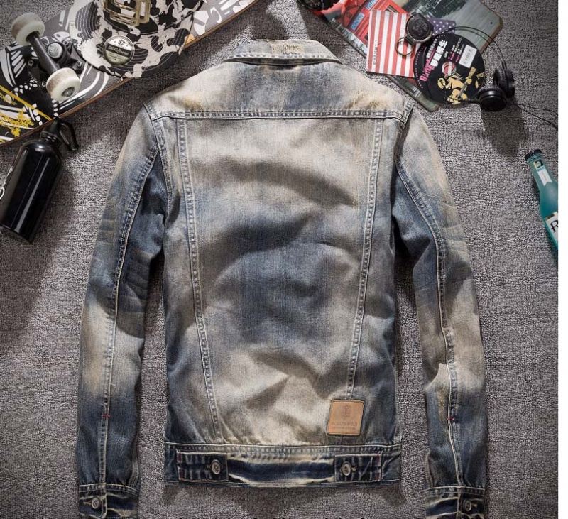 Spijkerjassen Heren Amerikaans Trendy Cowboy-jeansjack