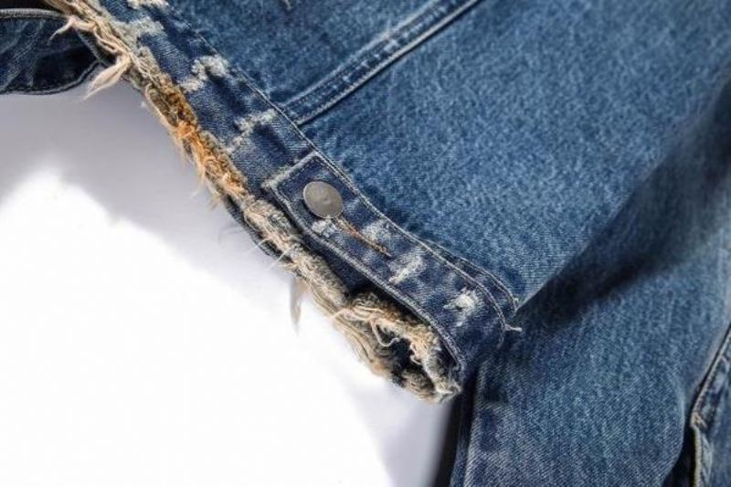 Spijkerjassen Heren Verontrust Denim Jack Met Gescheurd Lint