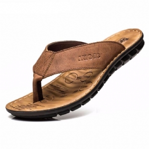 Sandalen Heren Koe Lederen Mode Teenslippers