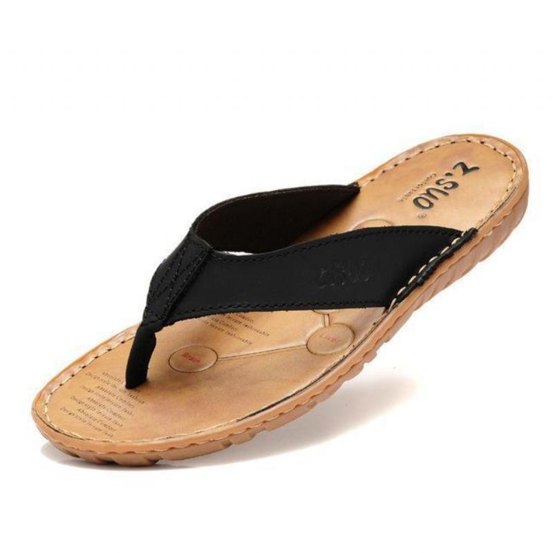 Sandalen Heren Vrijetijdsmode Lederen Teenslippers