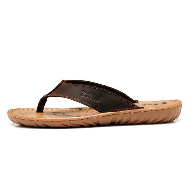 Sandalen Heren Vrijetijdsmode Lederen Teenslippers