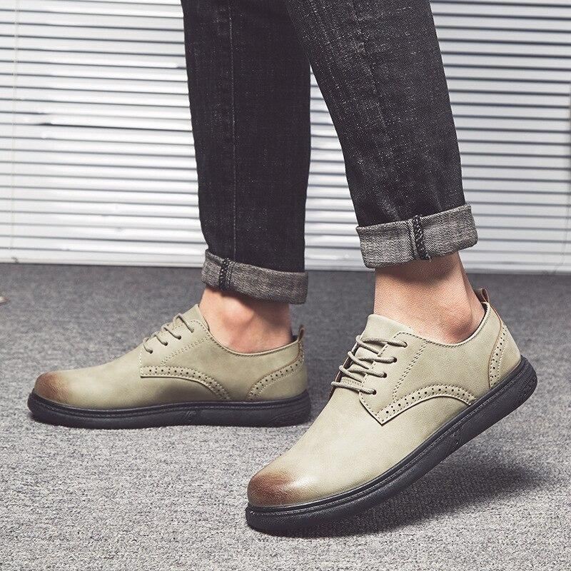 Casual Schoenen Heren Leren Schoenen In Bullock-stijl