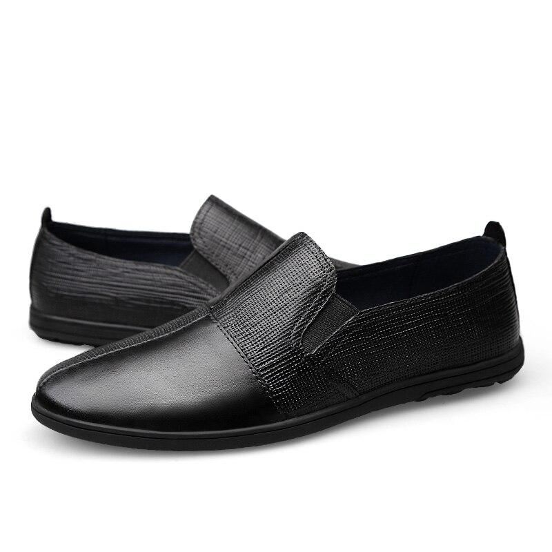 Casual Schoenen Heren Platte Zomerloafers Van Echt Leer