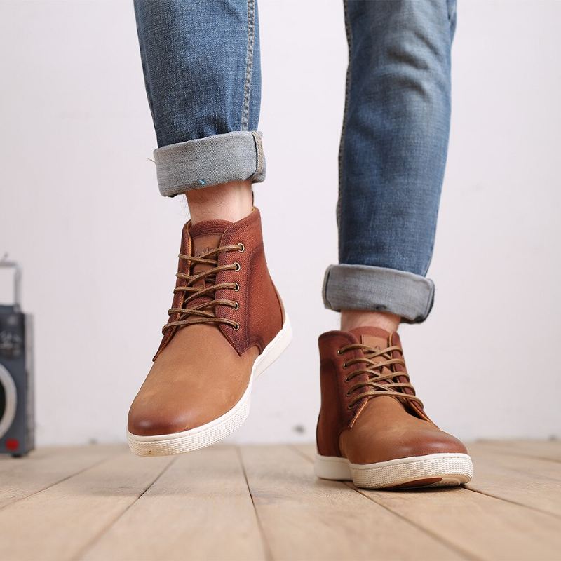 Casual Schoenen Heren Trendy Casual Leren Enkelschoenen