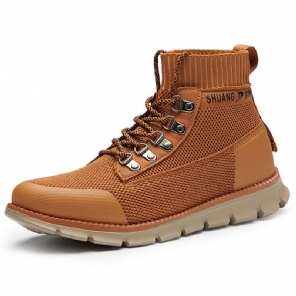 Heren Casual Schoenen Designer Mesh Lederen Wandelschoenen Met Veters