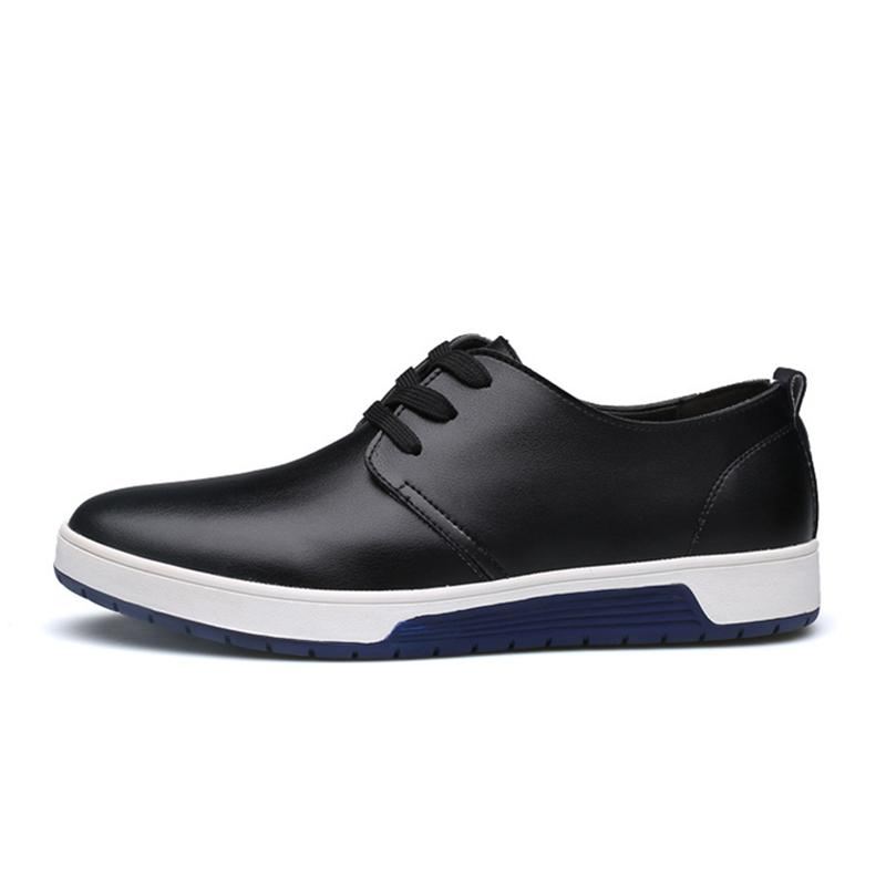 Heren Casual Schoenen Casual Leren Comfortabele Platte Schoenen