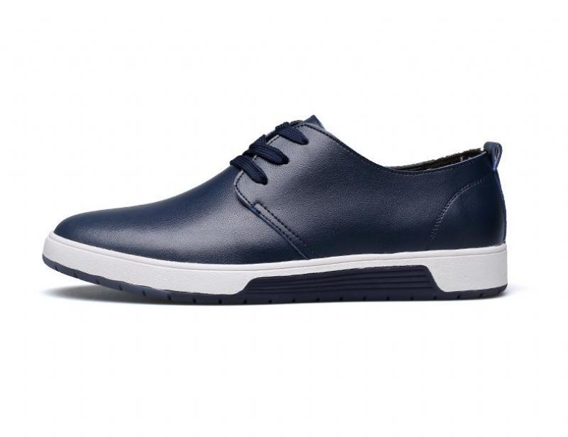 Heren Casual Schoenen Casual Leren Comfortabele Platte Schoenen