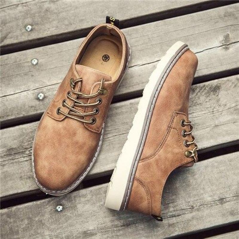 Heren Casual Schoenen Casual Leren Platte Schoenen