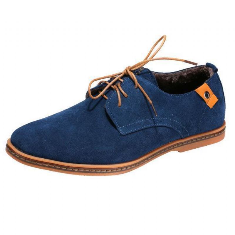 Heren Casual Schoenen Nubuckleer Warme Fluwelen Schoenen