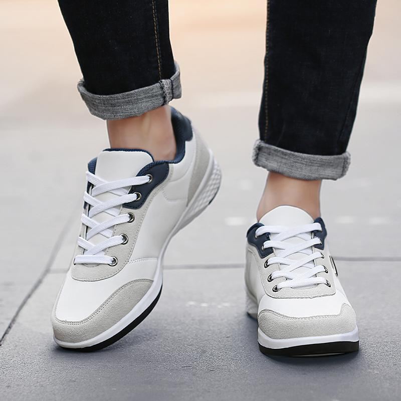 Heren Casual Schoenen Sneakers Van Microvezelleer Met Veters