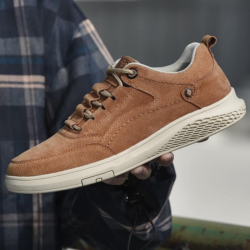 Heren Casual Schoenen Suède Sneakers Van Echt Leer