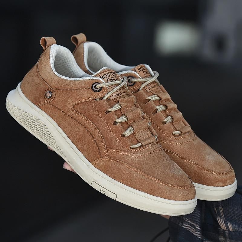 Heren Casual Schoenen Suède Sneakers Van Echt Leer