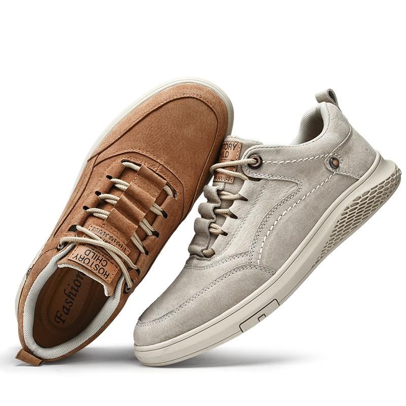 Heren Casual Schoenen Suède Sneakers Van Echt Leer