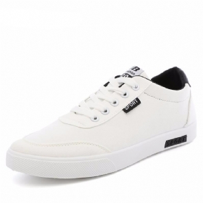 Heren Casual Schoenen Witte Canvastrendsneakers