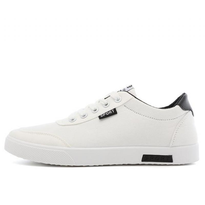 Heren Casual Schoenen Witte Canvastrendsneakers