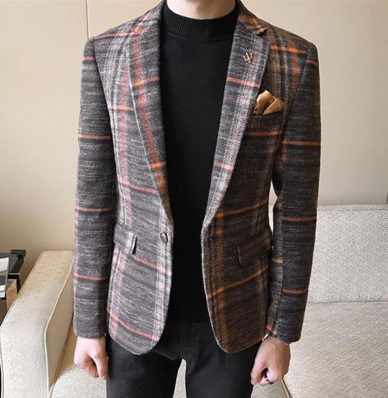 Blazers Heren Designer Blazer Tweed Knoop