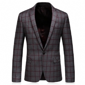 Blazers Heren Formele Geruite Wollen Blazer