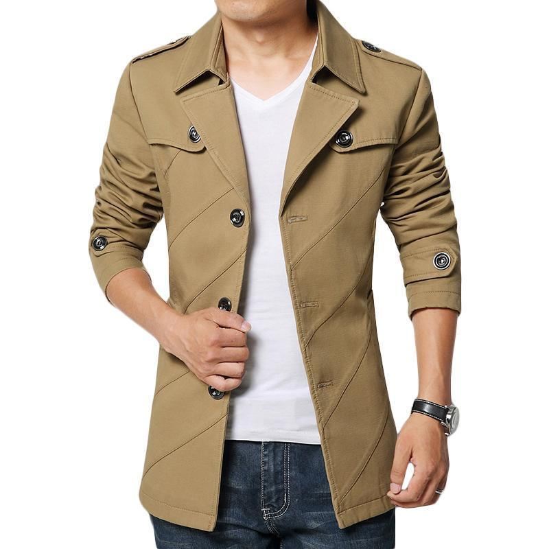 Blazers Heren Lange Blazer Van Katoenen Parka