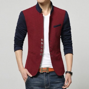 Blazers Heren Mode-patchwork Casual Blazer