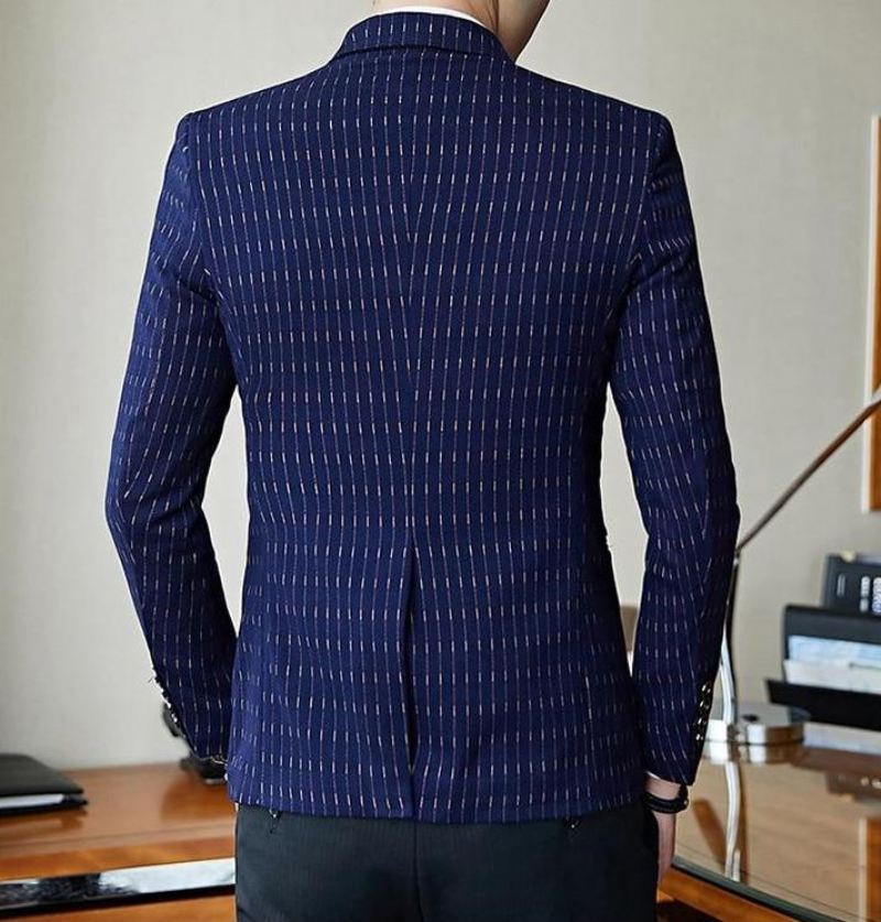 Blazers Heren Stijlvolle Gestreepte Blazer Met Zakelijke Stippen