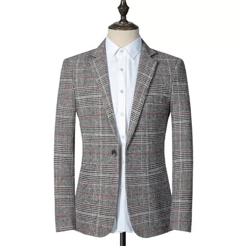 Heren Blazers Comfortabele Stoffen Blazer In Retrostijl