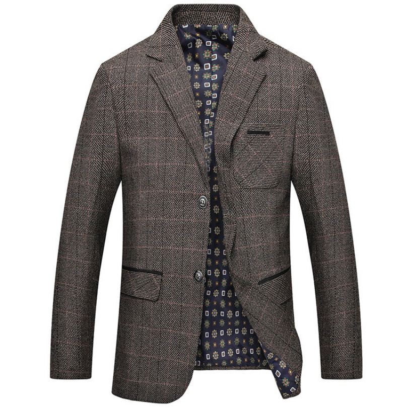 Heren Blazers Geruite Wollen Blazer