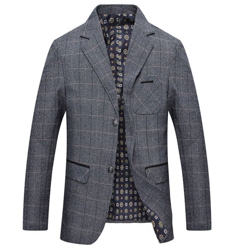 Heren Blazers Geruite Wollen Blazer