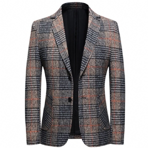 Heren Blazers Mode Geruite Colbert Blazer